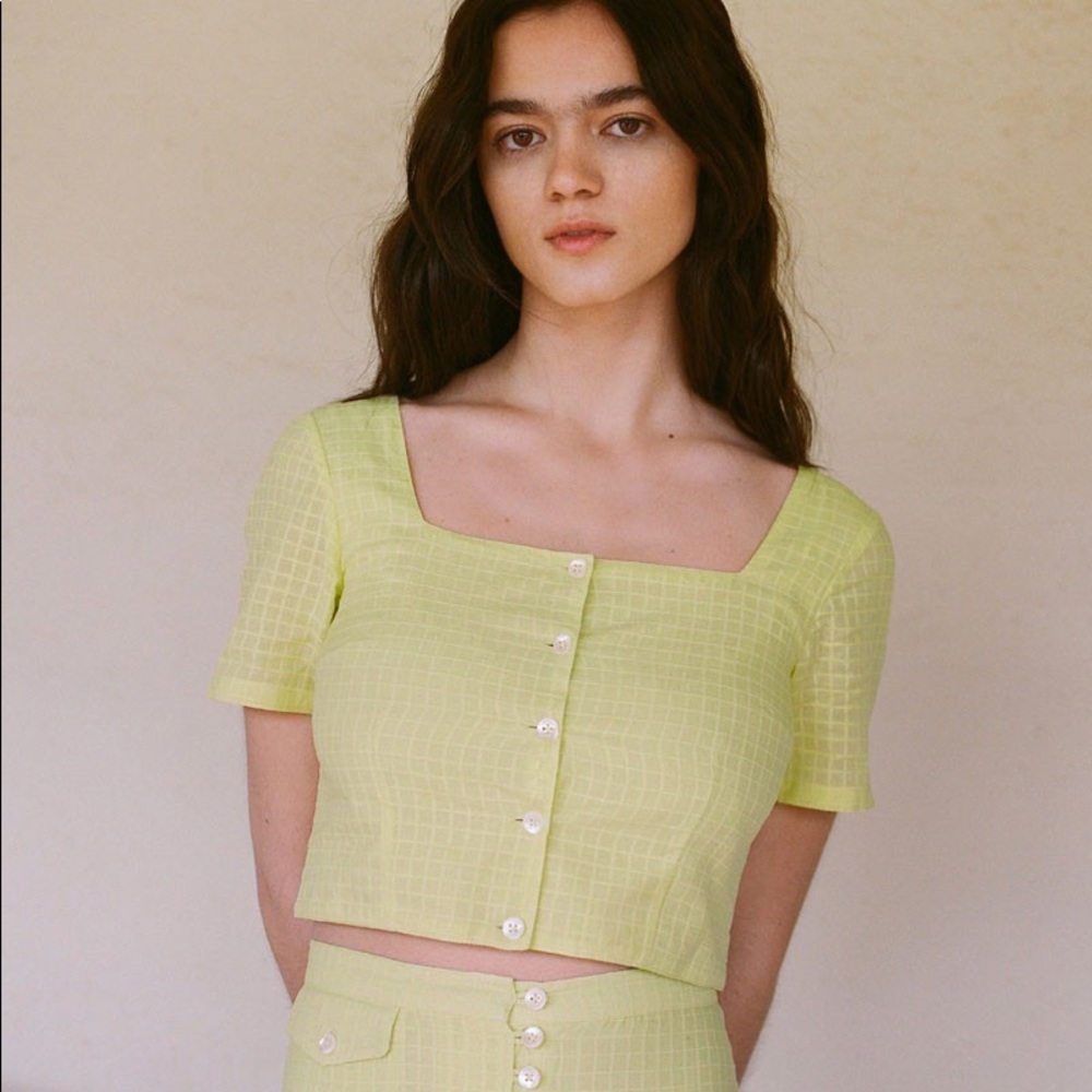 NWT Paloma Wool Lenna Top in Light Green Size 38